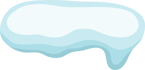 White snowy cape on white background, snowdrifts, Winter element, border frame snow decoration. cartoon flat decoration with snowflakes, icicles isolated illustration