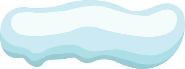 White snowy cape on white background, snowdrifts, Winter element, border frame snow decoration. cartoon flat decoration with snowflakes, icicles isolated illustration