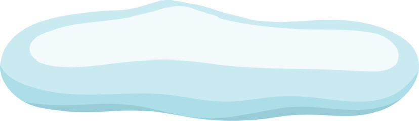 White snowy cape on white background, snowdrifts, Winter element, border frame snow decoration. cartoon flat decoration with snowflakes, icicles isolated illustration