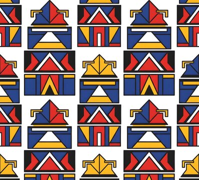 Modern Vector Pattern Inspired by Ndebele Wall Paintings