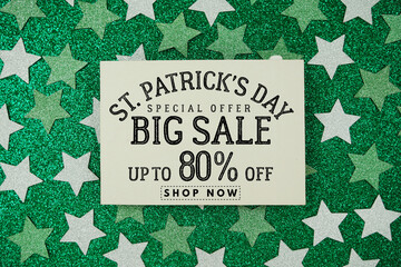 St. Patrick's Day Big Sale 80% off Promotion Offer Discount Retail Shopping Concept