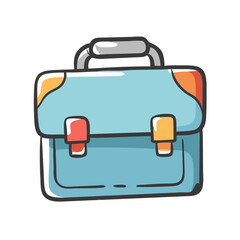 Vector illustration of a light blue briefcase icon for business