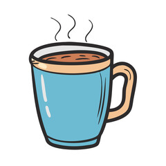 Scalable vector illustration of a steaming coffee mug icon