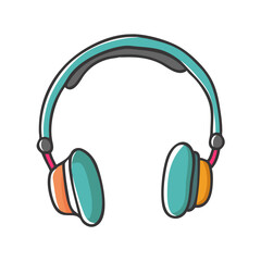 Vibrant colorful headphones vector illustration for music and audio