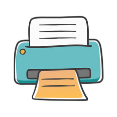 Digital printer icon vector graphic for documents and printing services