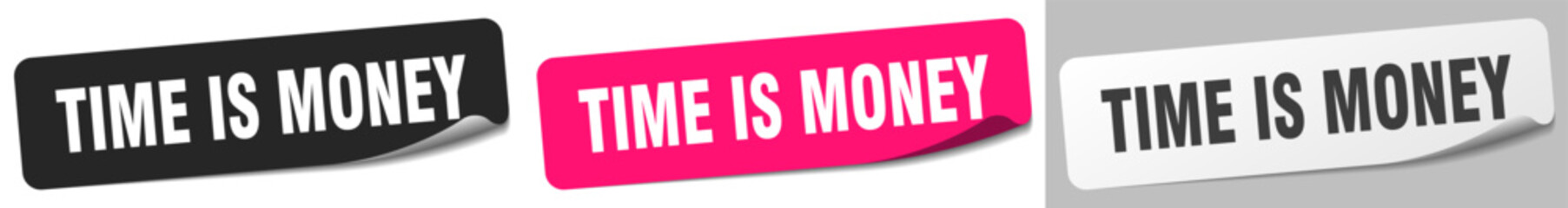 time is money sticker. time is money sticker set on white background
