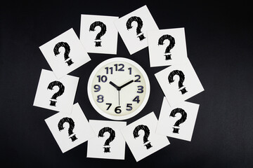 Alarm Clock Surrounded with Question Mark