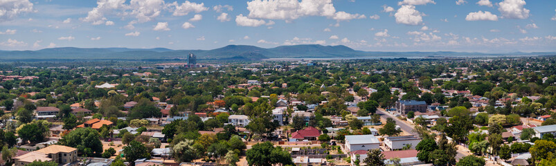 Obraz premium aerial view Gaborone Botswana, residential neighborhood city skyline, daytime