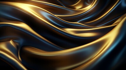 Long, flowing piece of gold fabric. The fabric is draped over a surface, creating a sense of movement and elegance