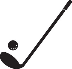 Vector of a Golf Club with a Ball Editable Icon Silhouette