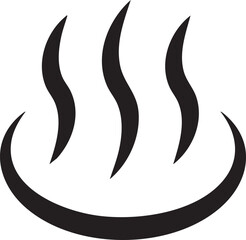 Vector of a Hotspring Emoji Editable Icon Silhouette to Signify Intense Heat 