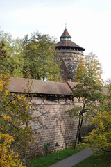 Tower At The City Walls In Nuremberg, Germany. 