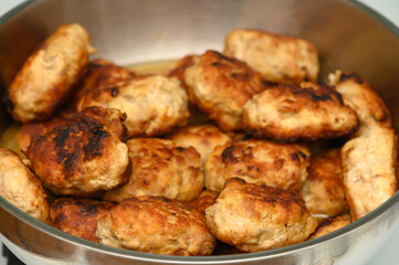 Delicious Cutlets in a Frying Pan