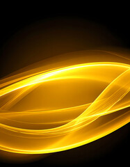 Abstract golden flowing lines on transparent background artistic design elements