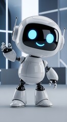 3D Cute Robot Mascot for Tech Startup Advertising