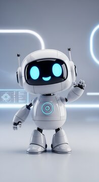3D Cute Robot Mascot for Tech Startup Advertising