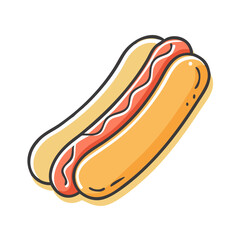 Scalable vector illustration of a delicious hot dog icon