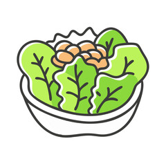 Vector illustration of a fresh salad in a bowl scalable food icon
