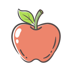 Red apple vector illustration fresh fruit healthy food graphic icon