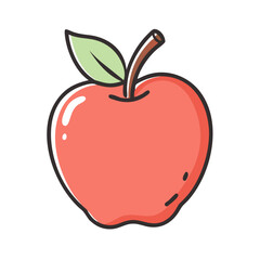 Red apple vector illustration scalable fruit icon for graphics