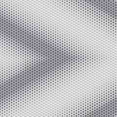 white hexagonal mosaic pattern combined with rounded hole, black and white vector illustration