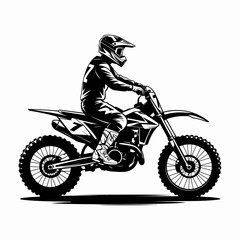Naklejka premium Motocross rider in action on a dirt bike illustration