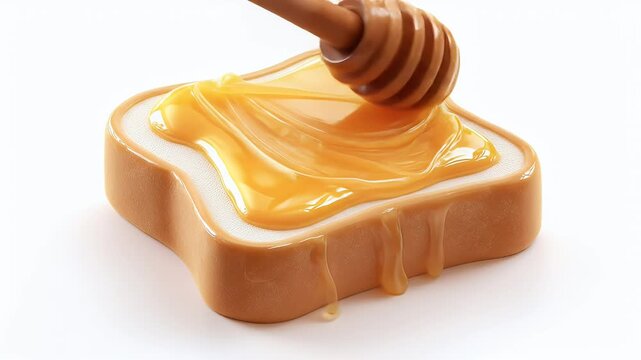 Honey Drizzled on Toast - A Delicious Breakfast Treat.