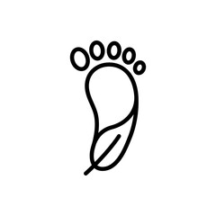 Outline eco leaf footprint carbon neutral line art icon
