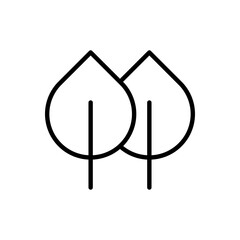 Outline eco leaves plant environment nature line art icon
