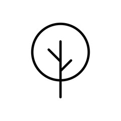 Outline minimalist tree plant nature forest line art
