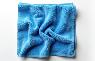 Soft blue microfiber towel with textured pile, folded neatly. Ideal for cleaning surfaces, dusting, and general household chores. Excellent absorbency and gentle on all materials.