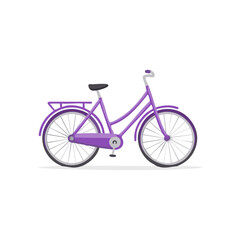 Vibrant Purple Cruiser Bicycle Vector Graphic Flat Design for Sustainable Transportation