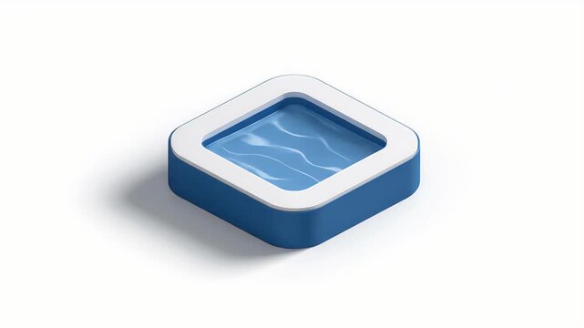 Isometric View of a Blue and White Pool.