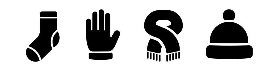 Fototapeta premium Winter clothing icon. Warm clothing vector