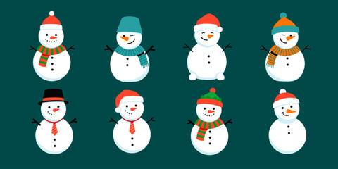 snowman icon set. Snow man vector