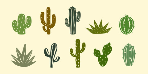 cactus vector. cactus icon set © DOBRYI VECHIR STUDYA