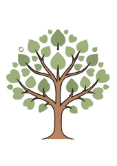 Obraz premium Green Bodhi Tree Vector — Buddhist Spiritual Symbol