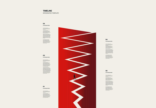 Business Company History Timeline Infographics Template with Winding Path