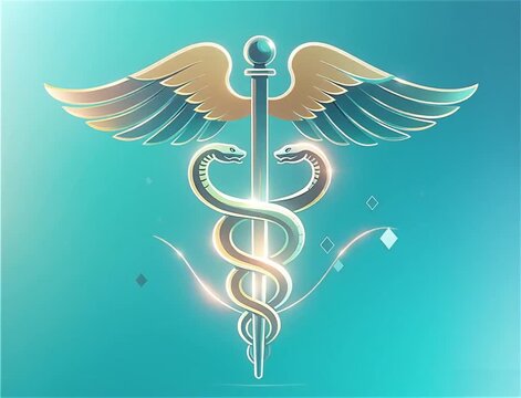 Caduceus Medical Symbol Vector Animation &ndash; Healthcare Icon, Professional Medical Emblem with Serpents and Wings