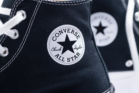 Close-up of branded Converse All Star footwear in minimalist setting