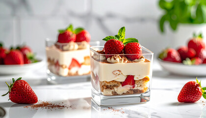 Strawberry Tiramisu Portion