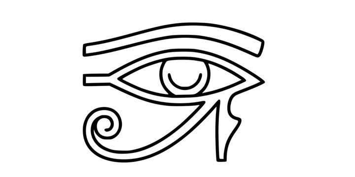 Egyptian Eye of Horus Geometric Minimalist Line Art Vector