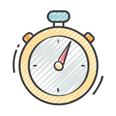 Hand drawn stopwatch vector illustration scalable timekeeping icon