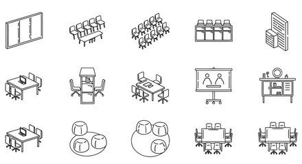 conference room setup showcasing diverse office layouts for effective meetings perfect for illustrating workplace design trends and corporate environments