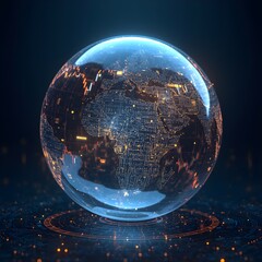 Illuminated Digital Earth Global Data Network