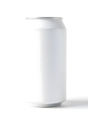 Blank White Aluminum Beverage Can Mockup on White Background