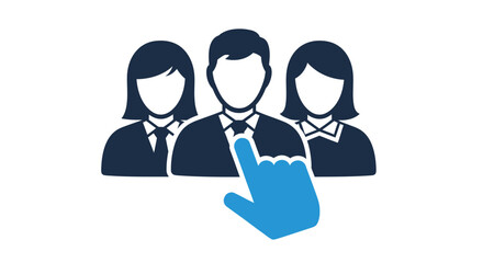 Group of people one highlighted by a hand dark silhouette