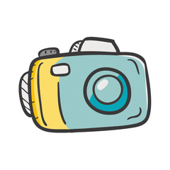Vector illustration of a vintage camera icon for photography and creativity
