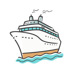Obraz premium Vector cruise ship illustration for travel and vacation graphics