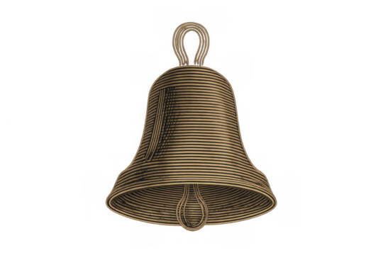 Vintage bell drawing creating a sepia effect on an antique musical and religious celebration symbol - Powered by Adobe